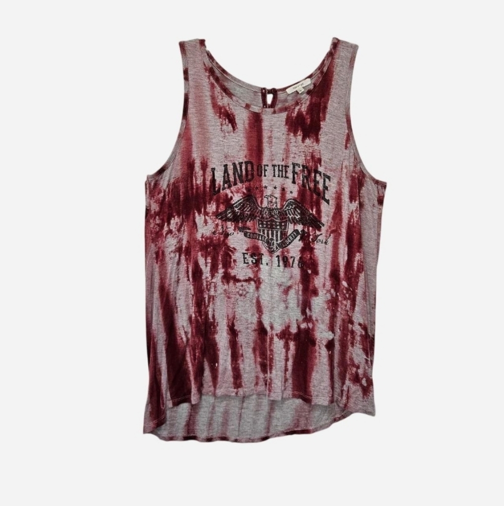 Maurices Tie Dye "Land of the Free" Tank Top Women's Size Large - Picture 2 of 8